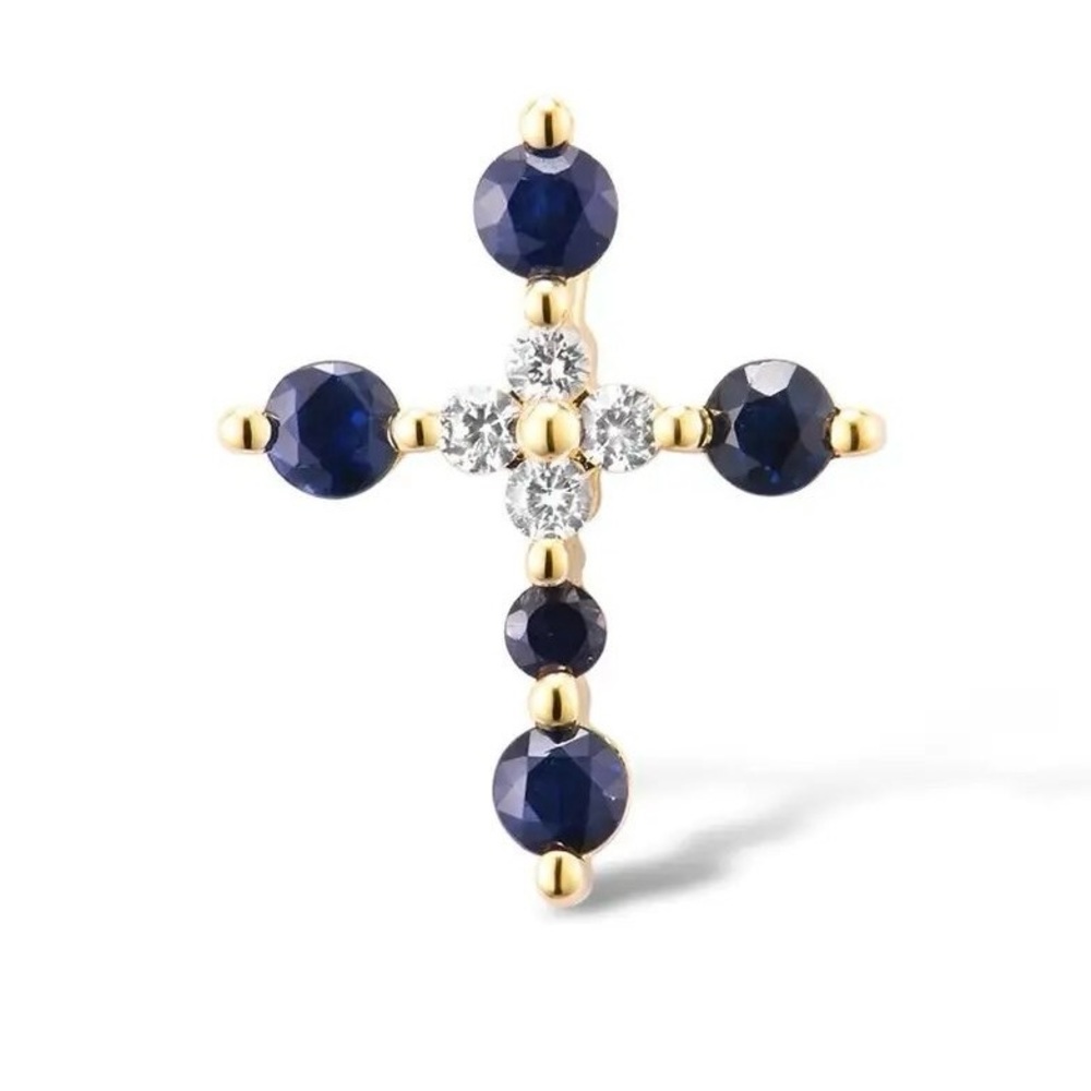 14k yellow Gold in Blue Natural Sapphire Pendant😍💎🛍️